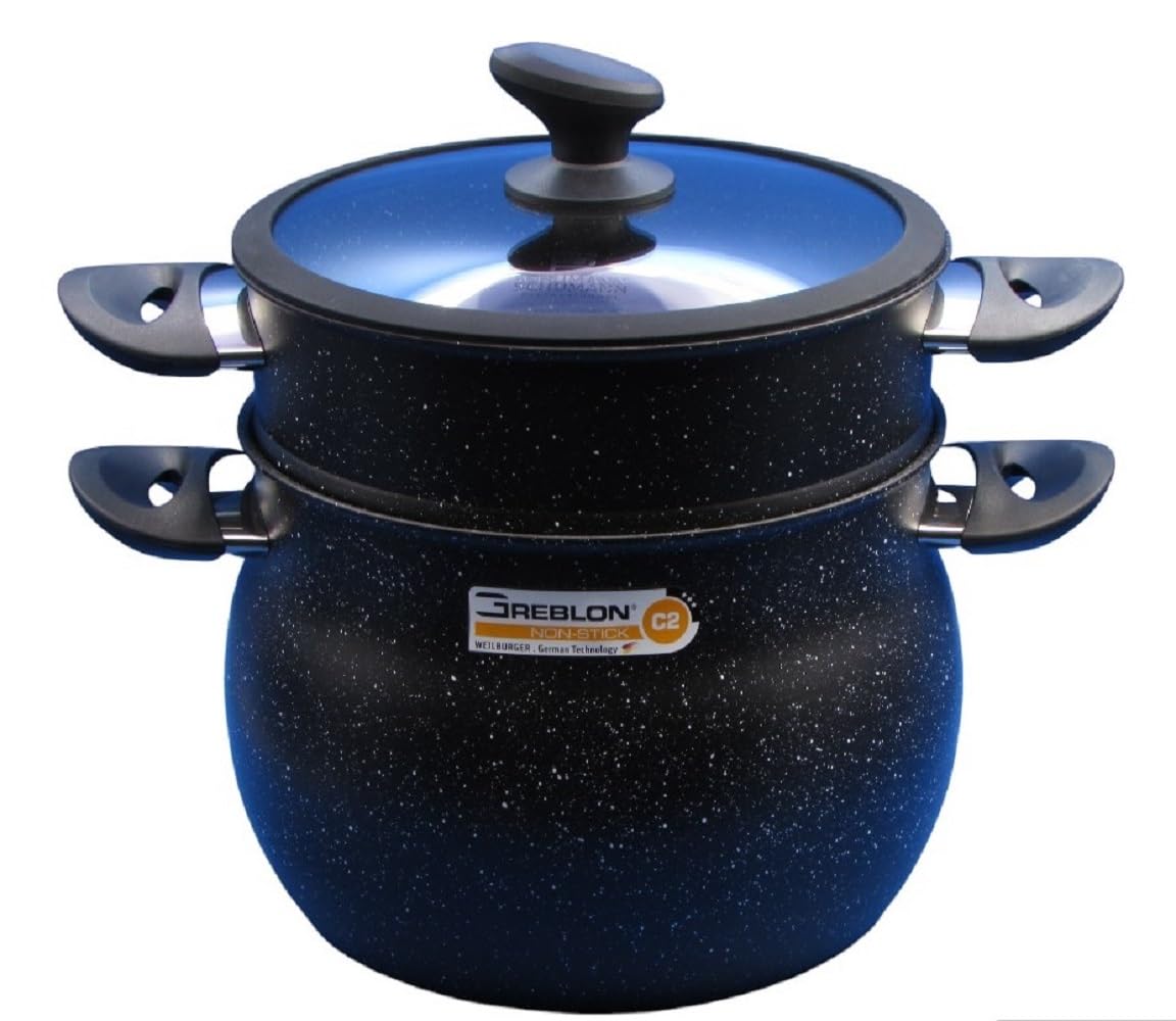 SchumannProfessionnel Cuit-vapeur Couscous 24cm, revêtement Greblon C2+, tous feux