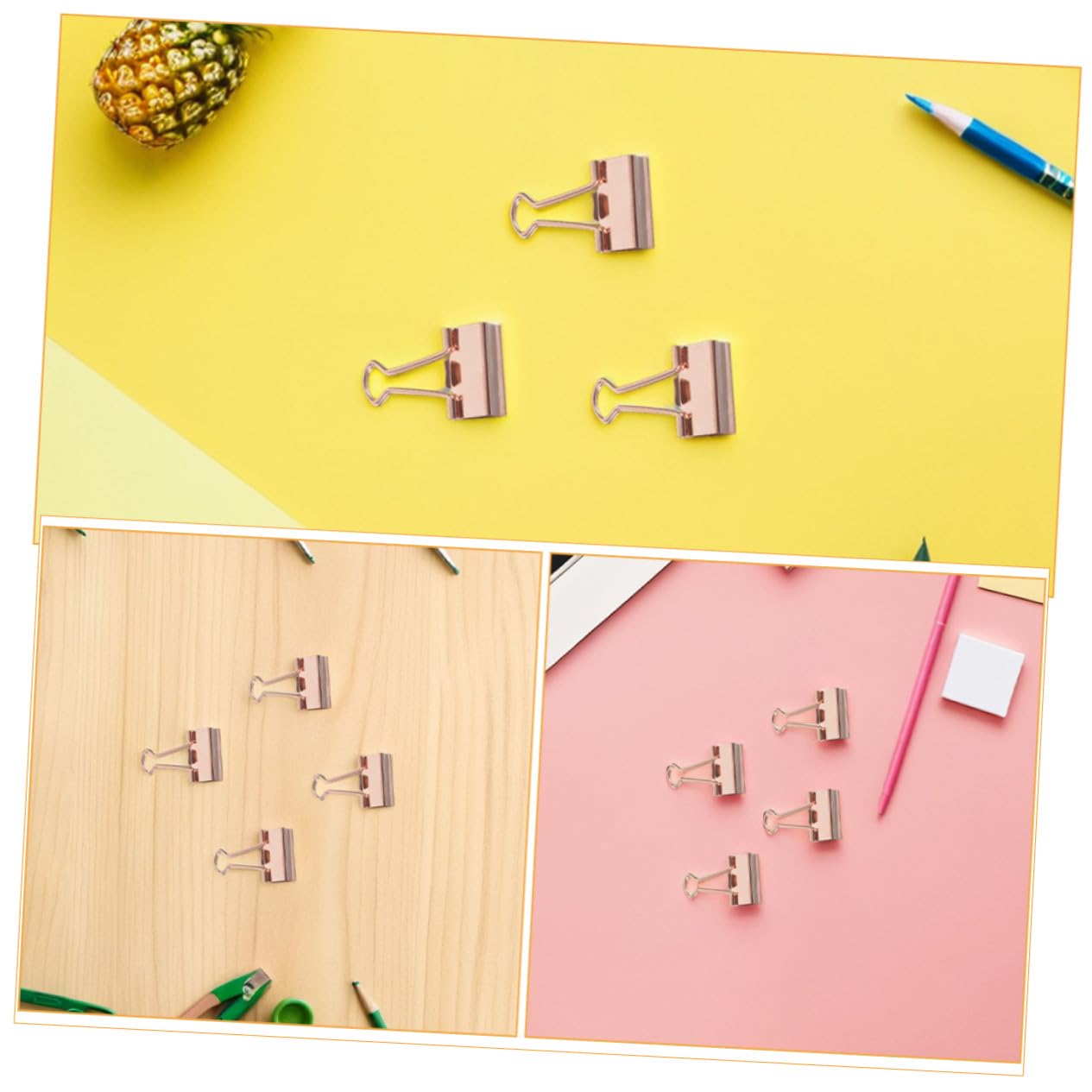 ULTECHNOVO 100stücke Klappclips Notizbuchclips Metallische Büroklammern Dokumentenclips Geschenkpapierhalter Metall-papierklammern Binderclips für Journaling