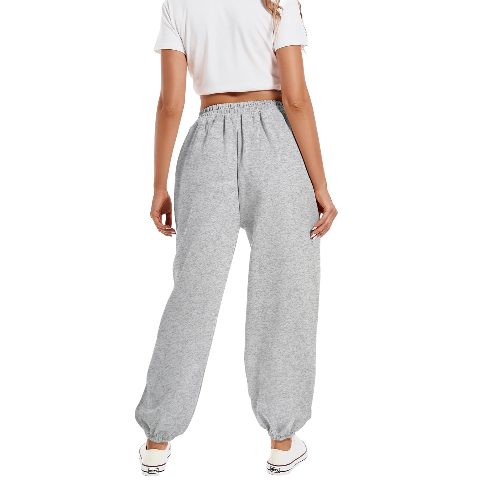 dockstreet Women Mid Rise Loose Baggy Fit Joggers/Loose Yoga Pants/Casual Extra Baggy Fit Lower Cotton 131Vva2-Bagyfitjogrlgrey 30 3