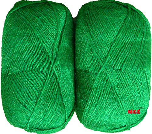 Image of M.G ENTERPRISE Enterprise Rosemary Parrot Green (200 gm) Wool Hank Hand Knitting Wool /Art Craft Soft Fingering Crochet Hook Yarn, Needle Knitting Yarn Thread Dyed