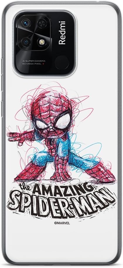 ERT GROUP Mobile Phone case for Xiaomi REDMI 10C Original and Officially Licensed Marvel Pattern Spider Man 005 optimally adapted to The Shape of The Mobile Phone, Partially Transparent