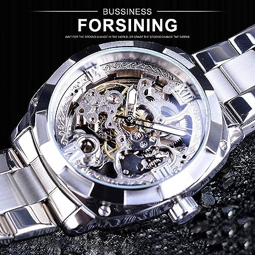 レギュレーター Forsining アナログ腕時計 シルバー/ブルー BERING Arctic Blue Pair Collection 14240-809-J（ブルー