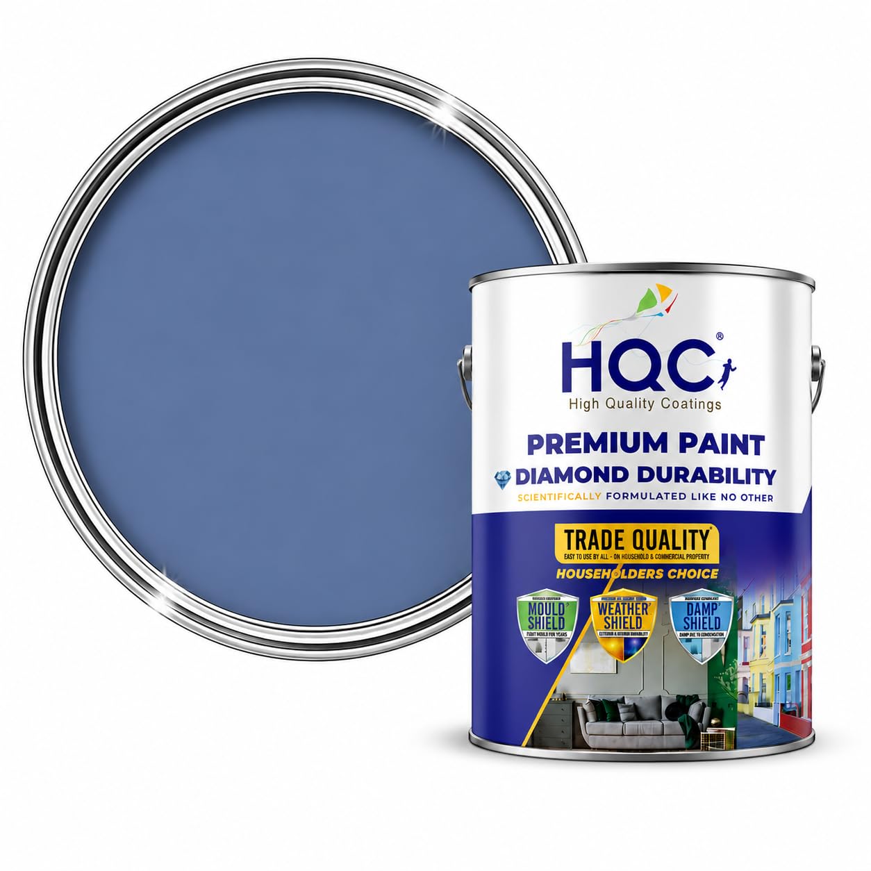 Weather Shield Marina Blue Smooth Masonry Paint | 1L In 30+ Colours | Storm Proof, Scrub Resistance & Waterproof | Weatherproof Technology Designed 5055945307498