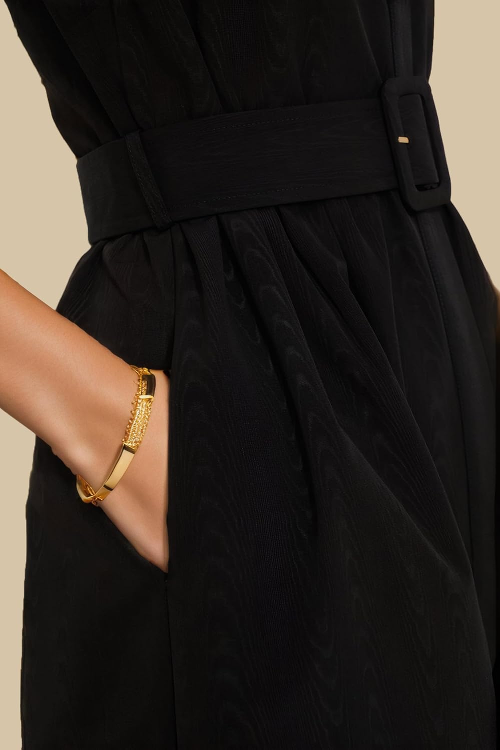 Ladyful Women Casual Button Down Shirt Dress Short Wing Sleeve Buiness Midi Shirt Dress with Belt Elegant Dress