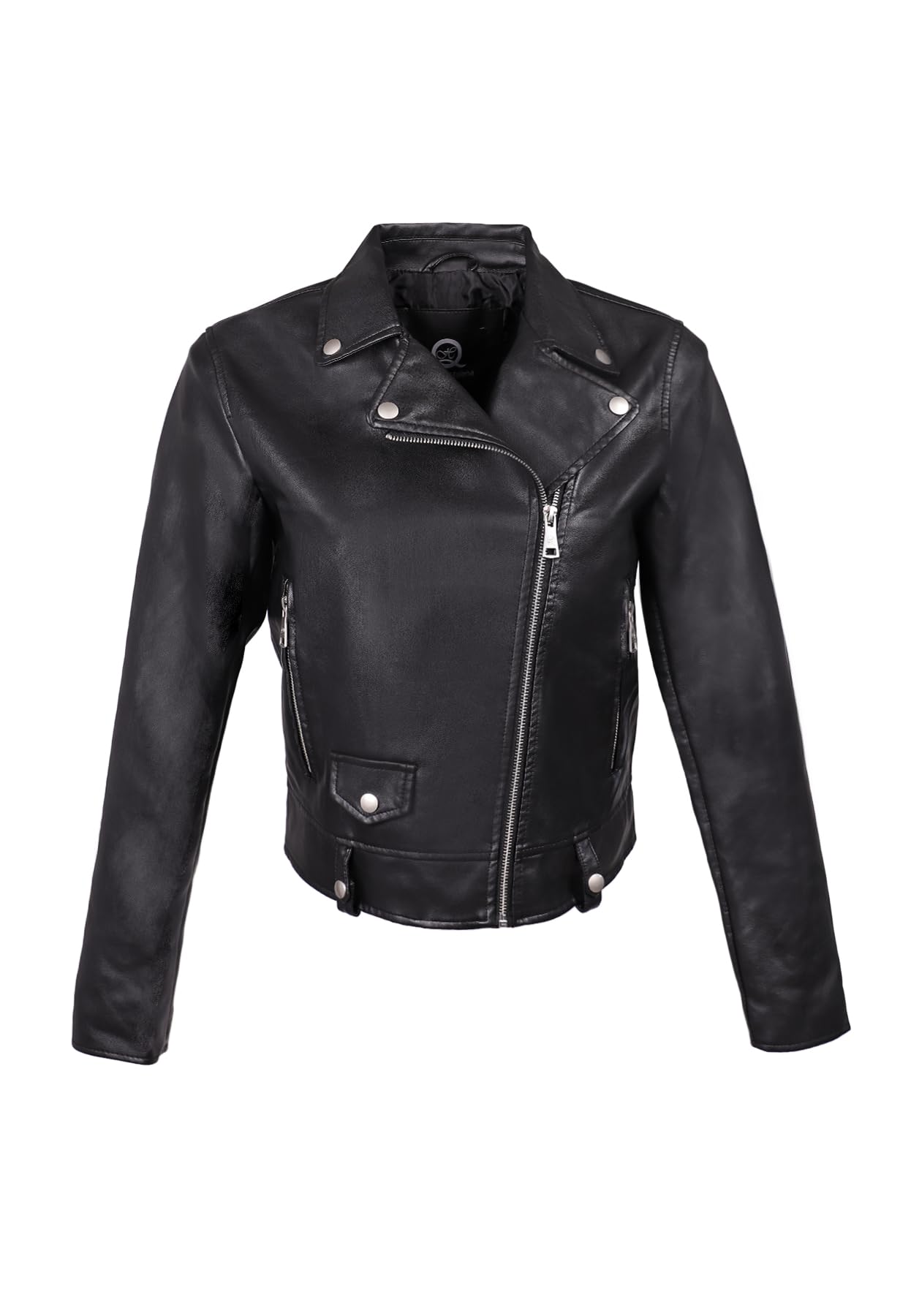 QUEEN HELENA Giacca di Pelle Giubbino Corto Leggero Comodo Giacchetta Biker Casual Donna Y4005