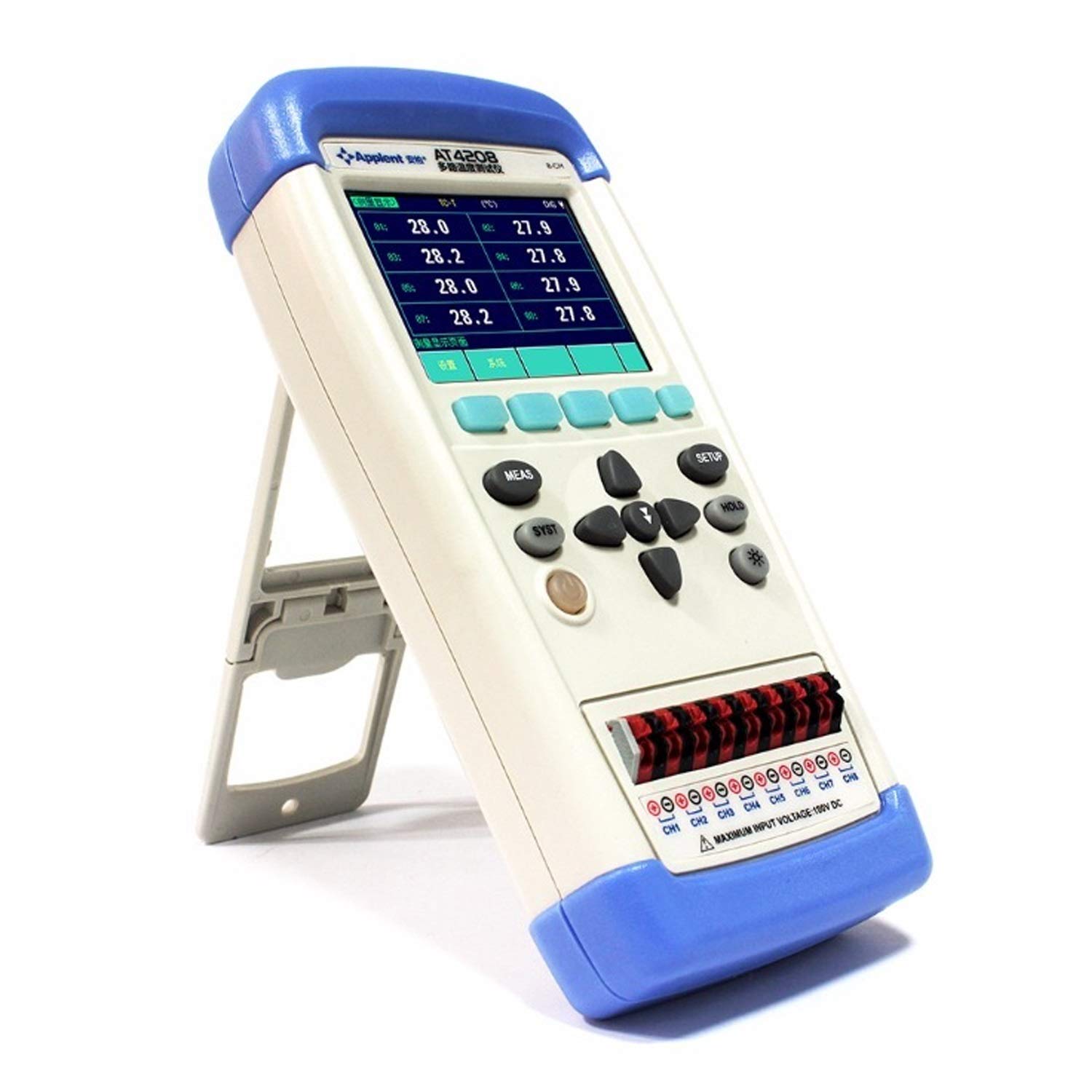 LNHHG 8-channel Handheld Temperature Thermometer Thermocouple Meter Recorder Logger J/K/T/E/S/N/B Thermocouple AT4208