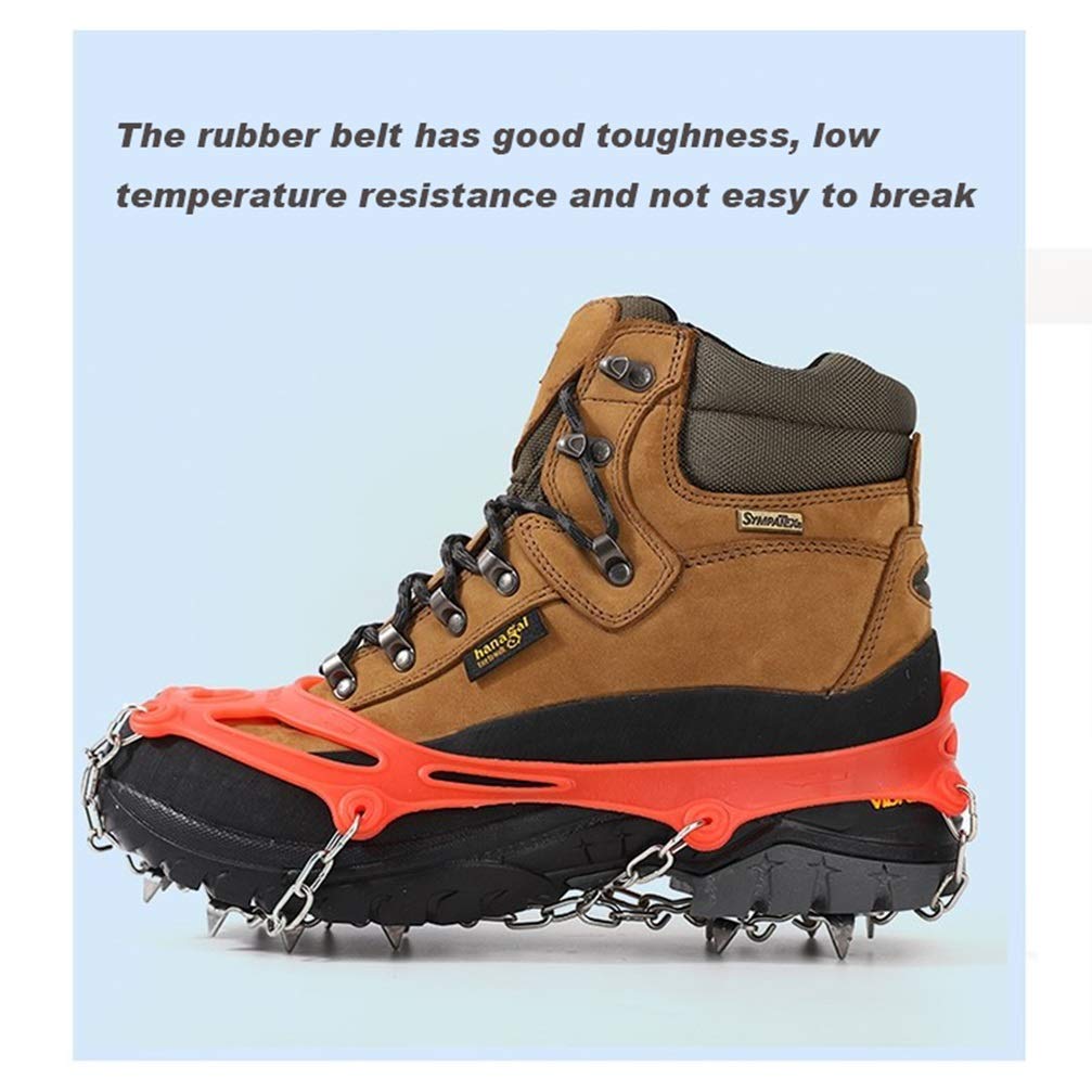 Poignées de Neige glacée, Crampons en Acier Inoxydable, Couvre l'escalade de Neige extérieure Universelle antidérapante avec 13 Chaussures à Crampons en Acier, pour la randonnée, l