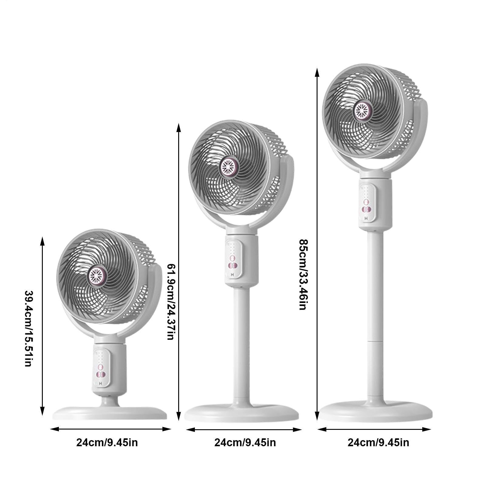 Ventilador De Pie Genérico | Dispositivo De Ventilación De 5 Velocidades | Con Temporizador, Ventilador Columna De Pie Oscilante Recargable USB-C Altura Ajustable | Para Oficina Salón Apartamento Casa