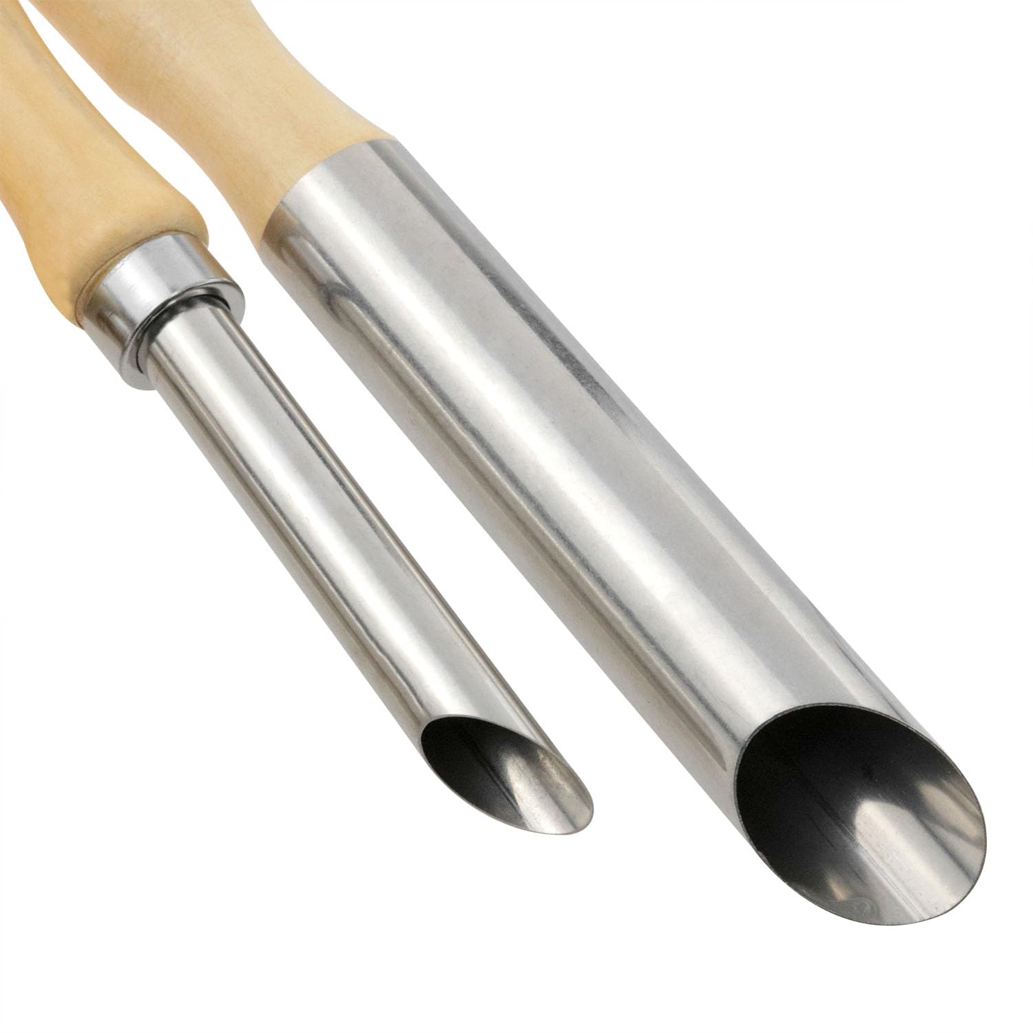 PIYANYO 4PCS Circular Cutting Machine with Wooden Handle Stainless Steel Round Hole Punch Pottery Punch Tool Used for Pottery Carving