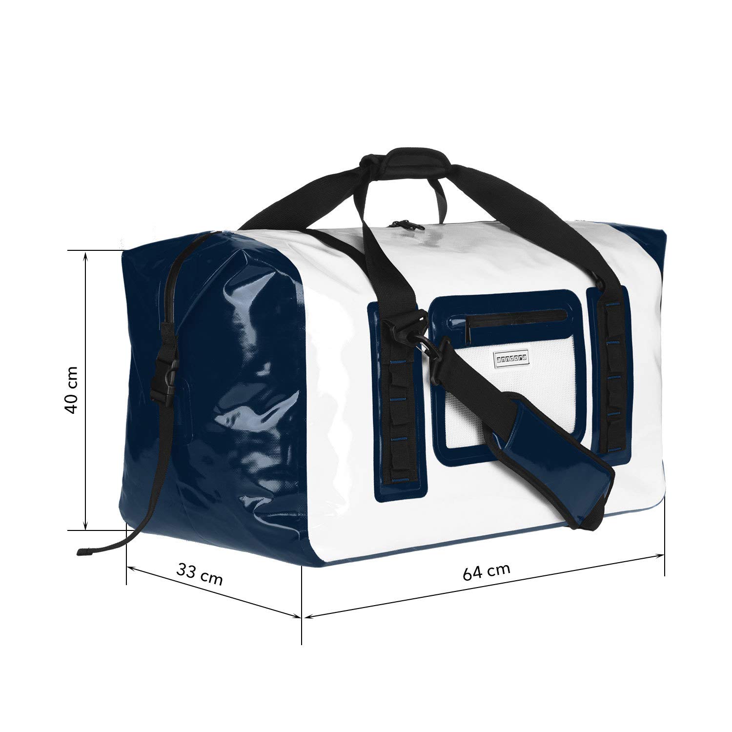 anndora Wasserfeste Reisetasche 70 L Sporttasche Segeltasche wasserdicht Weiß - Dry Bag