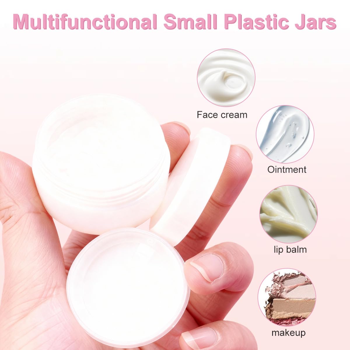 VASANA Lot De 3 Récipients Ronds Vides En Plastique Noir De