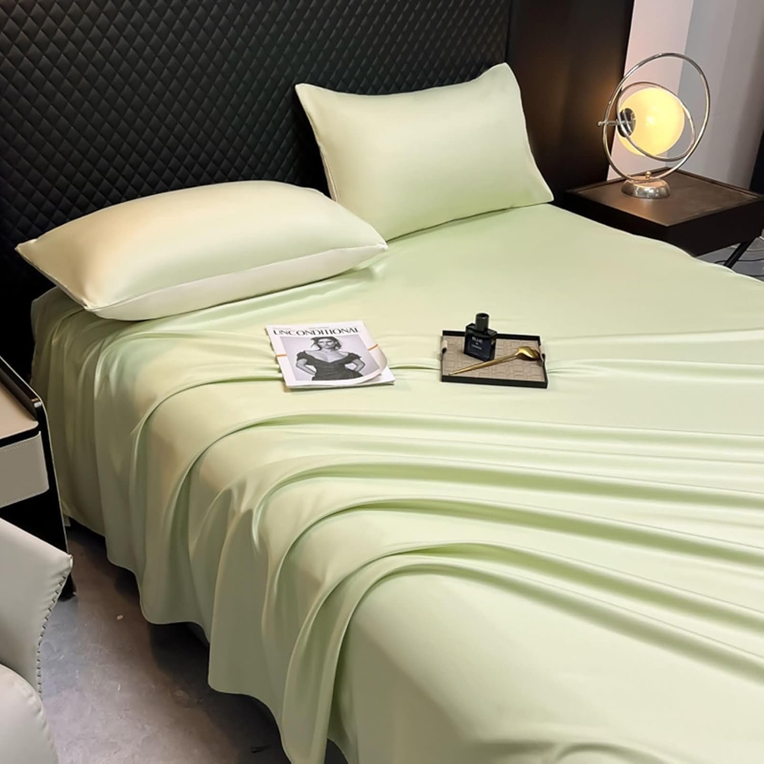 Beydodo Flat Sheet 62 x 86 inch, Bedding Fitted Sheet Solid Light Purple, Microfiber Mattress Protector 160x220cm