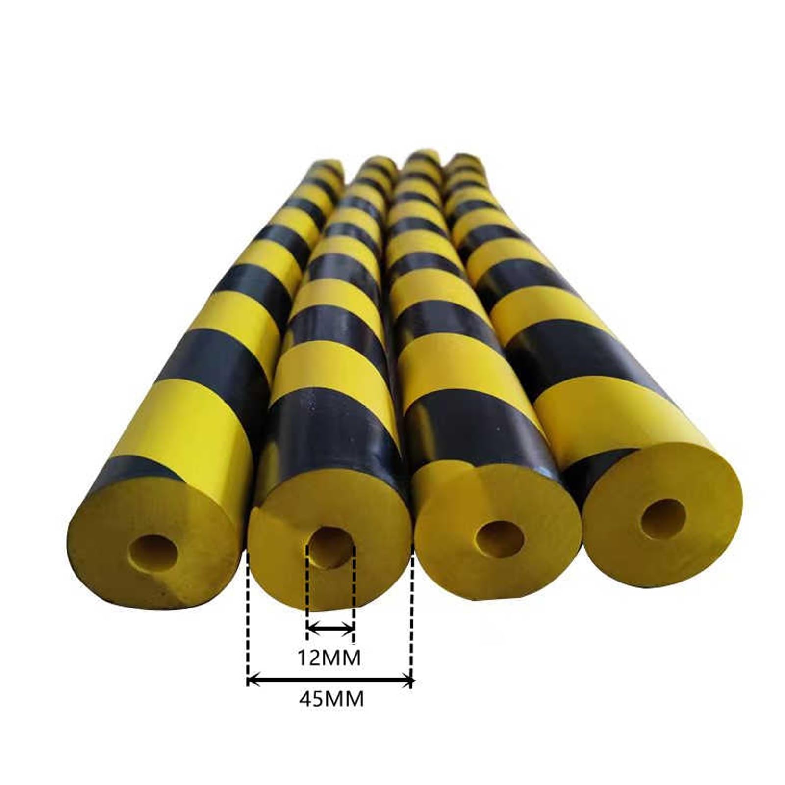Protector de borde de espuma de 39 pulgadas, protector de parachoques redondo autoadhesivo de alta visibilidad con rayas negras y amarillas, acolchado de seguridad industrial para parques infantiles y