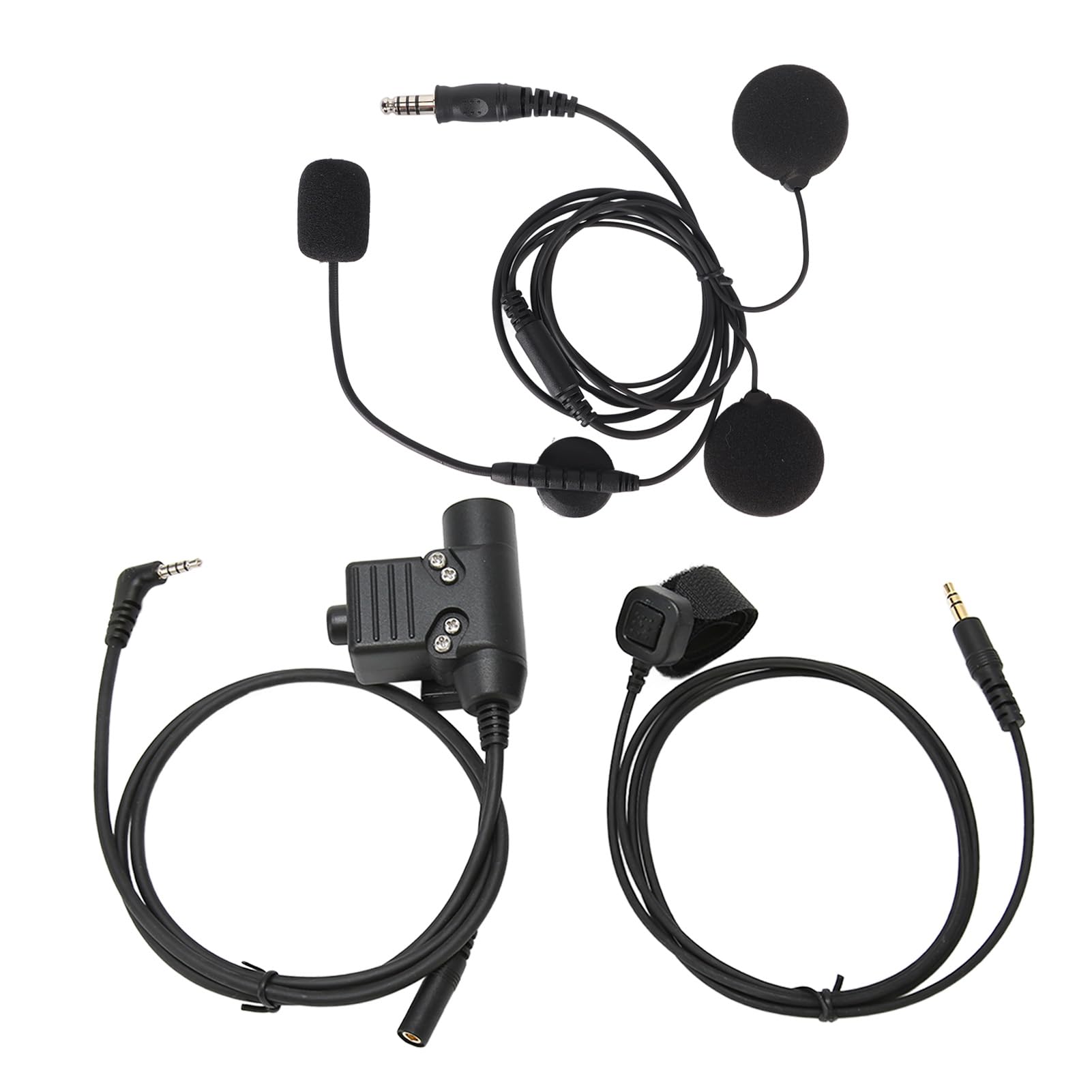 PTT Adapter MIC Zestaw Push to Talk Adapter słuchawkowy dla 2 -Way Radio Motorcycles Snowmobiles Premium ABS Plastikowe U94 PTT Kabel 90cm