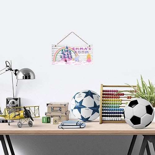 Miniatura 3 de Letrero personalizado de princesa y unicornio, letrero de castillo con arco iris para niñas, cuarto de bebé, dormitorio, letrero de puerta de