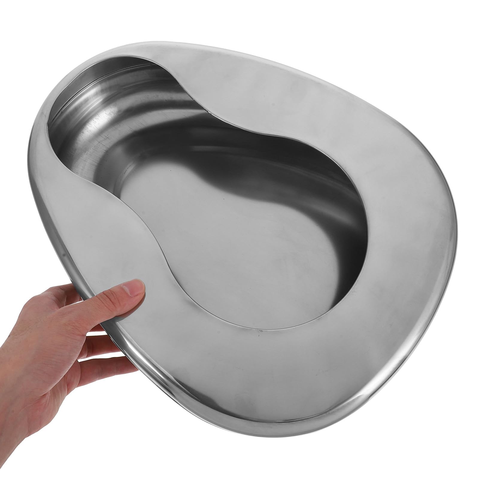 Padella da Letto Ergonomica e Portatile in Acciaio Inossidabile per Pazienti Allettati, per Case di Riposo e Ospedali, Comoda per Anziani e Donne