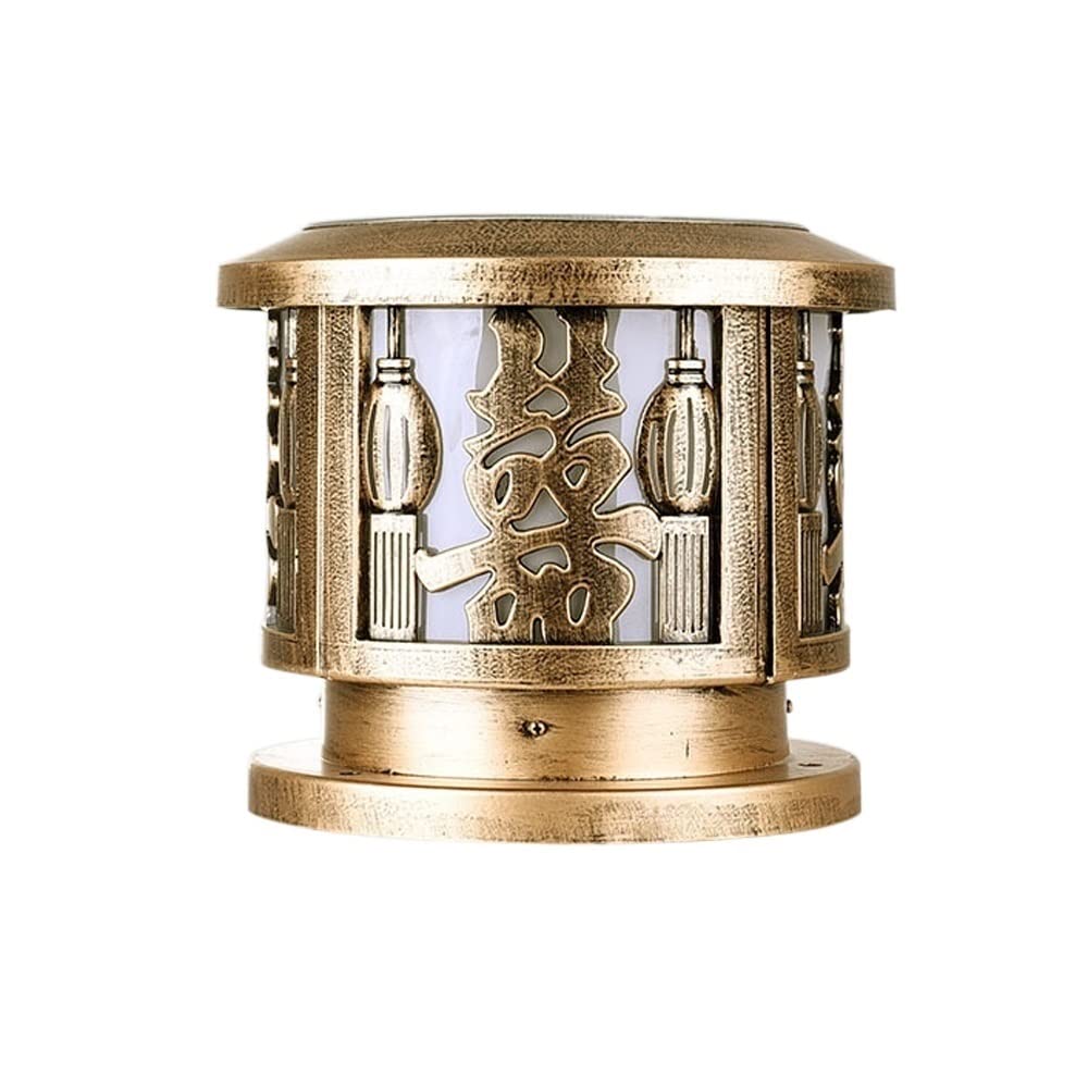 Lampe frontale solaire bronze B 40 cm pour éclairage d'extérieur de cour