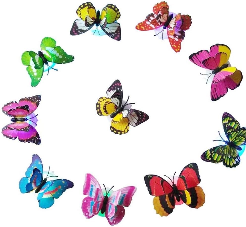 Night Light for Children Lovely Butterfly Led Night Light Color Changing Light Lamp Beautiful Home Decorative Wall Nightlights-10Ocs