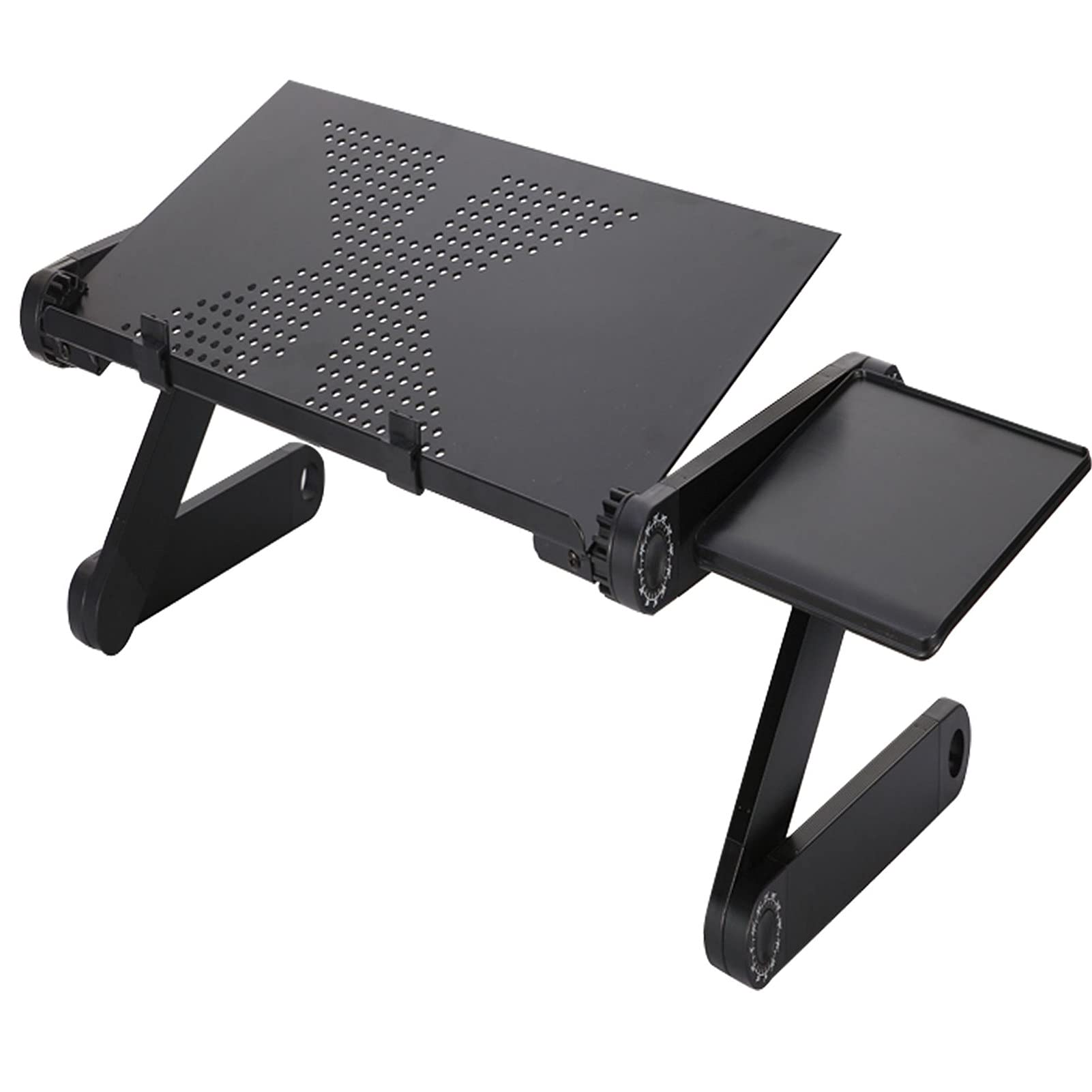 BEDSETS Supporto PC Portatile, Supporto per Laptop Regolabile in Alluminio, Tavolino per pc da Letto e Divano, Staffa del Mouse, Adatto a Letto/Sofà/Tavola (Standard,Black)
