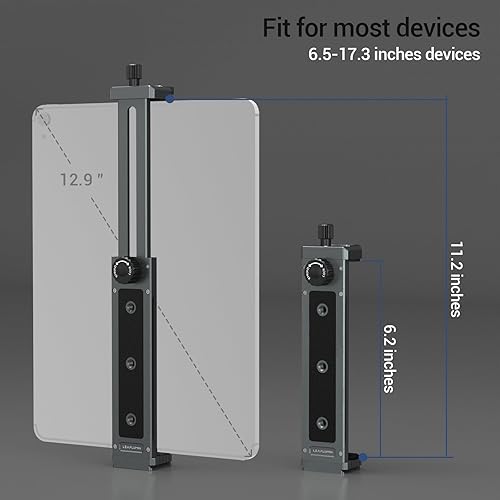Miniatura 6 de Adaptador de montaje de trípode para iPad, soporte de trípode de aluminio para iPad 12.9, soporte de trípode para tableta con tornillo de 14