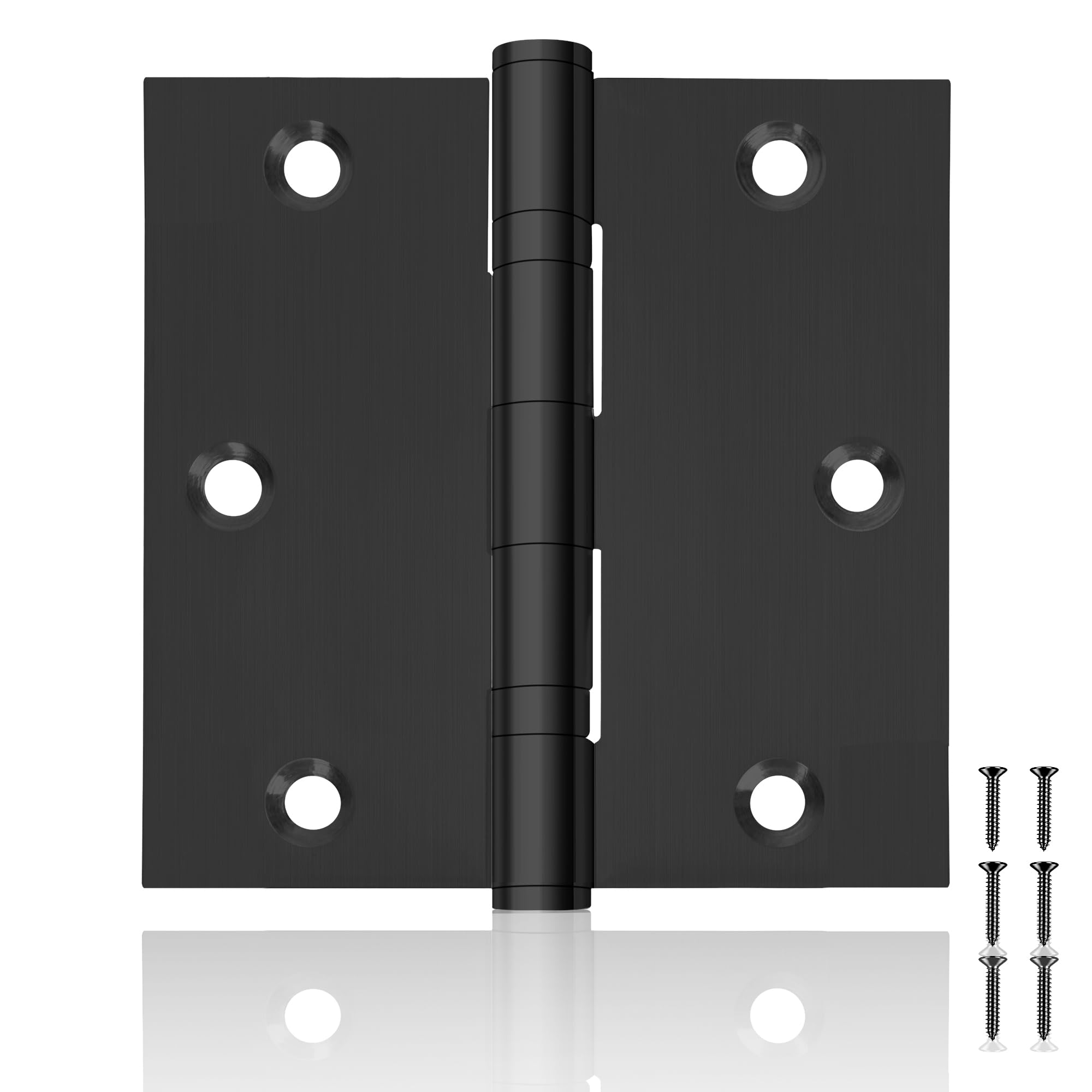 Charnières de porte robustes 89mm en inox noir pour rénovation d'ouvertures de maison