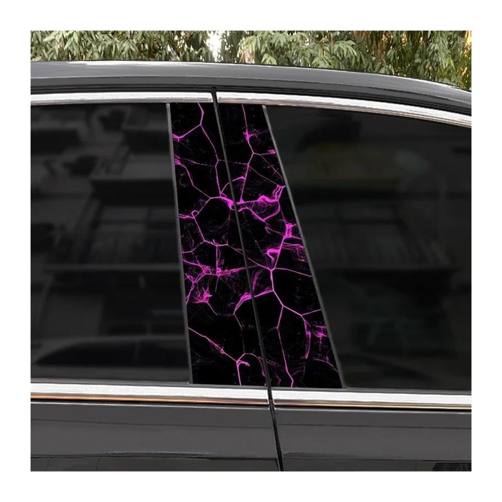 Body Parts 2pcs Car B-Pillar Decals Ice Blue Lightning Auto Center Pillar Waterproof Sticker(G)