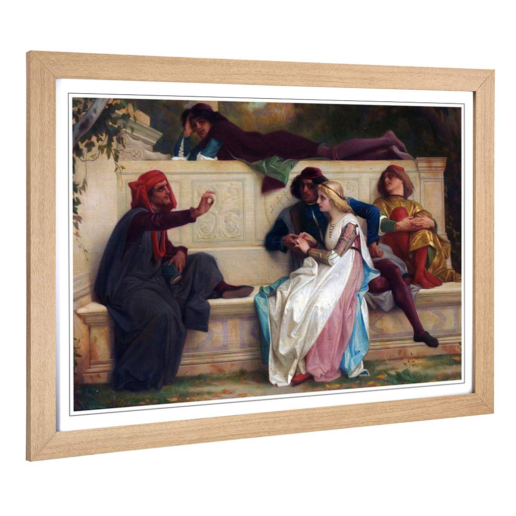 Big Box Art Framed Print of Alexandre Cabanel Florentine Poet Design | Wall Art Picture | Home Decor for Kitchen, Living Room, Bedroom, Hallway, Oak, A2 / 24.5x18 Inch / 62x45cm
