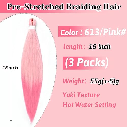 Vista 211 de Brown Braiding Hair 26 Inch Pre stretched Braiding Hair Extensions Yaki Braids Hair Hot Water Setting Synthetic Hair Colored Braiding Hair Pre 30#