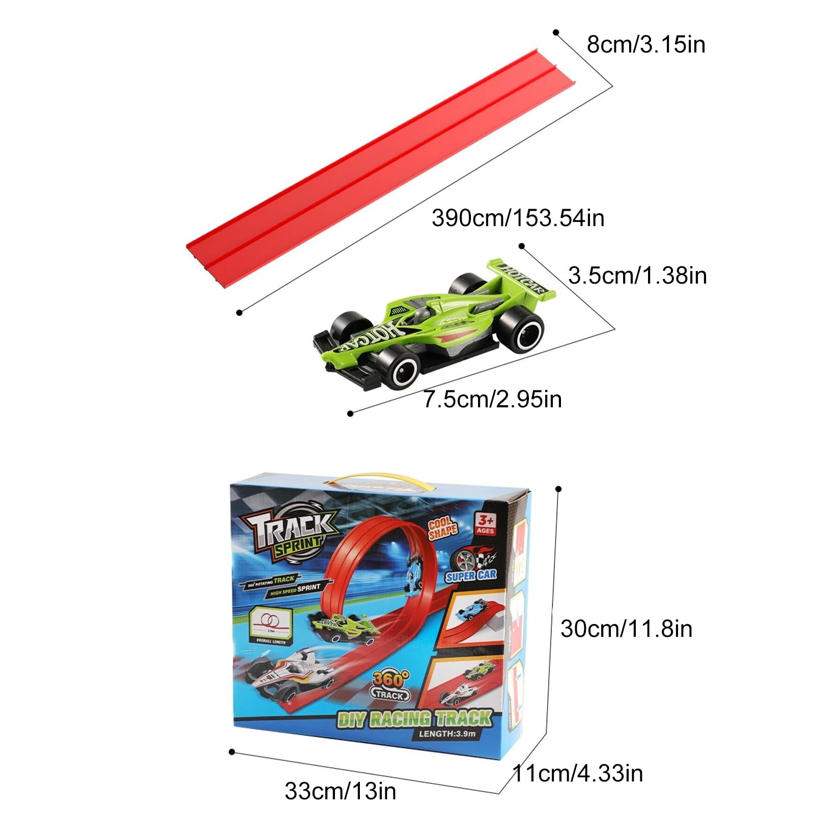 Set di Auto e Pista Macchinine in PVC Flessibile | Rampa Da Corsa Arrotolabile Kit Auto Giocattolo per Interni, Soggiorno, Giardino, Camera, Bambini, Bambine, Piccoli