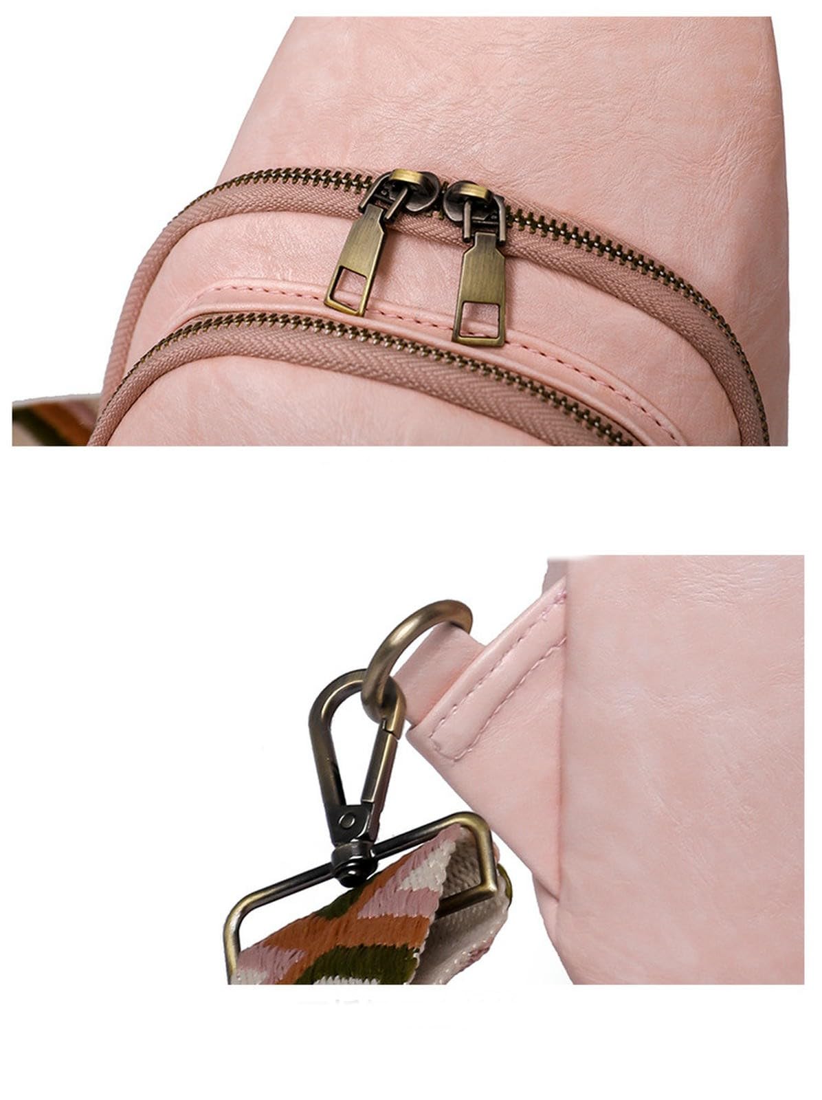 Marsupio Moda Tendenza Donna Borsa al Petto Retro Crossbody Piccola in Vita-Rosa