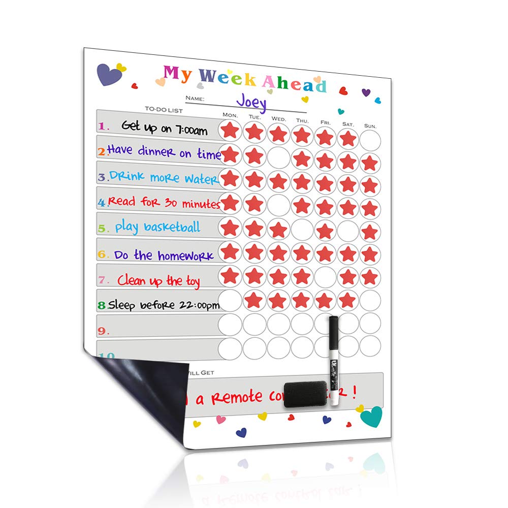 UCMD Time Schedule Calendar，Magnetic Kids Chore Chart, Behavior Chart Board (40 X 30 cm-2)