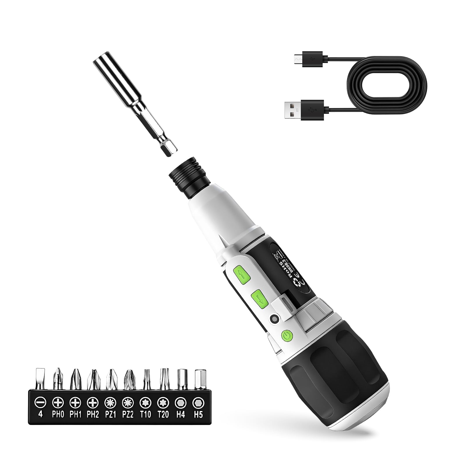 Electric Screwdriver Cordless Power Screwdrivers Set Tool Kit Torque Settings LED Work Light Rechargeable for Furniture Bike Repair