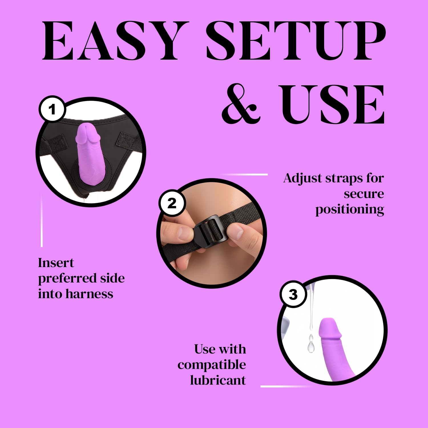 Strap U Double Charmer - Dildo doppio in silicone di alta qualità, per penetrazione con imbracatura regolabile, per donne, uomini e coppie, in silicone, regolabile, punto G, anale, prostata, vagina