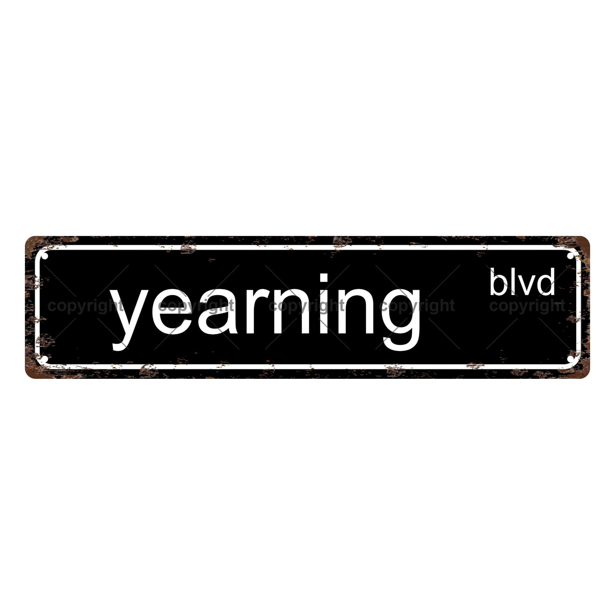 Yearning BLVD Mental State Metal Tin Street Sign Bar Cafe Garage Cave Home Room Wall Bathroom Farmhouse Garden Porch Patio Decor,4x16 Inch