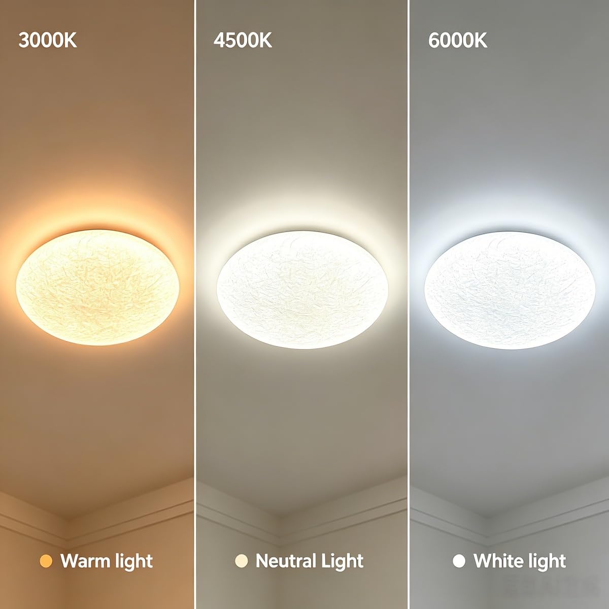 LED Deckenleuchte,50cm Wabi Sabi Boho Lampenschirm Deckenlampe | Imitation Seide lampenschirm,Japanische Deko Lampe,3-Farben Dimmbar,Für Wohnzimmer Esszimmer Schlafzimmer Und Flur