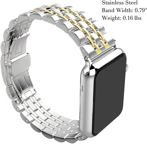Miniatura 3 de Correa de repuesto para Apple Watch 38 mm, 40 mm, 42 mm, 44 mm, acero inoxidable, metal, Iwatch y iPhone, para Apple Watch Series 654321SE., 7