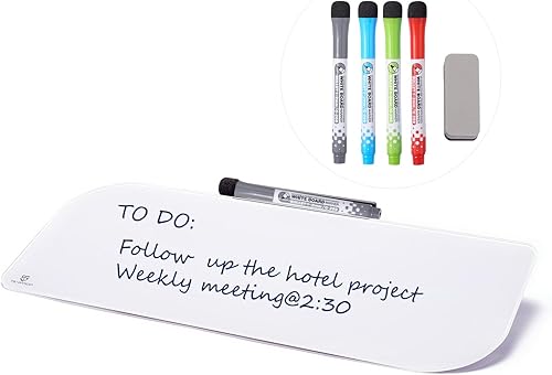 Vista 16 de TSJ OFFICE Pizarra blanca de escritorio pequeña – Pizarra de cristal de borrado en seco de 12 x 8 pulgadas con soporte, tablero de escritorio
