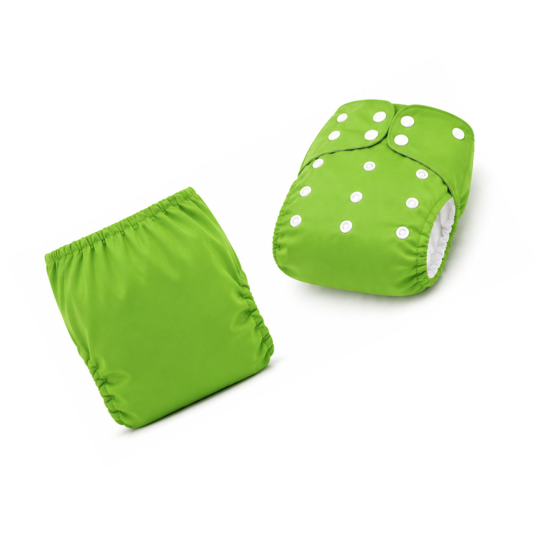 Reusable Cloth Diaper Green with Snap Buttons | Washable, Snap Closure-image-0