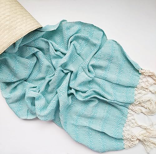 Mexican Rebozo Shawl, Scarf, Birth Wrap, 100% Cottton, Handmade, 98.5", Mint.2