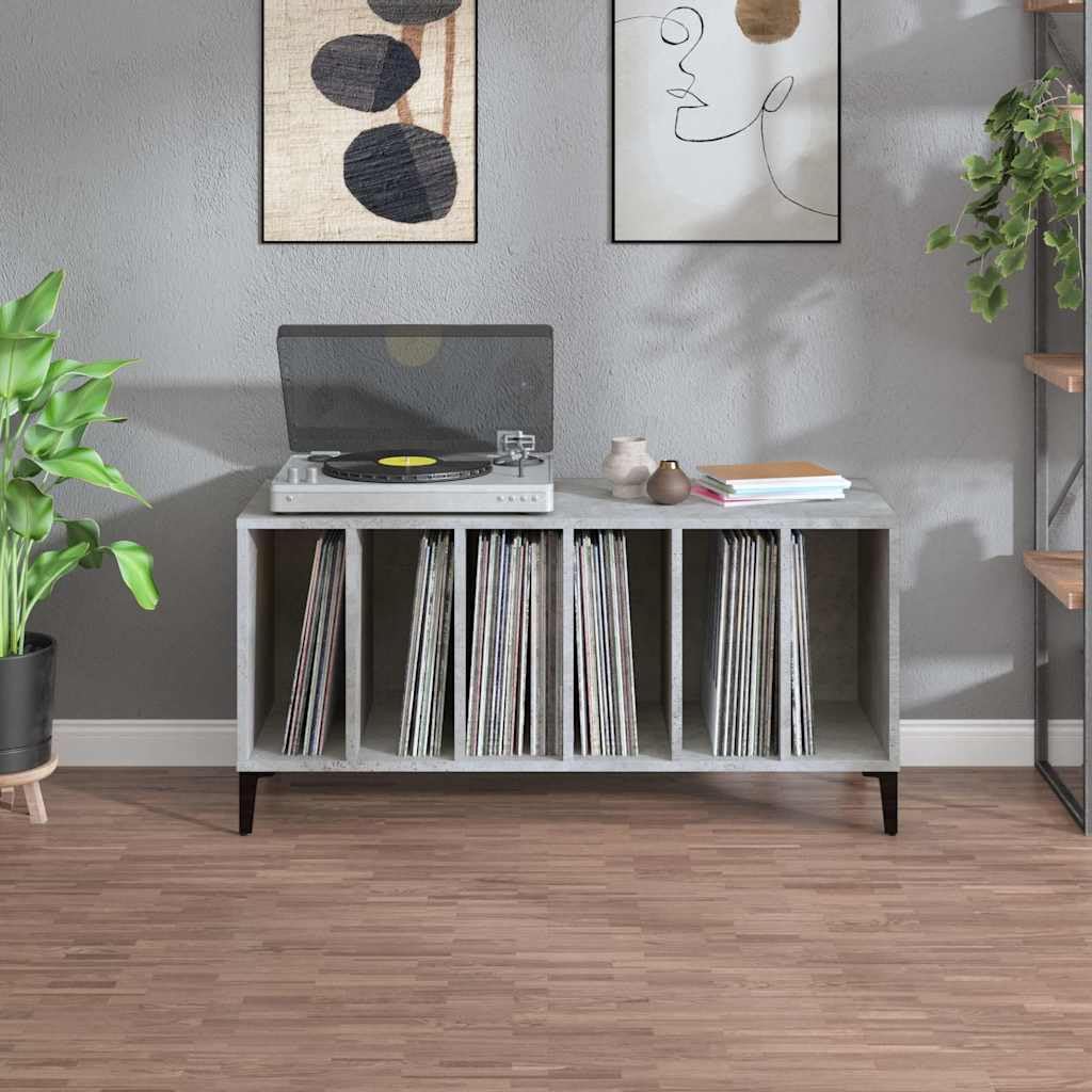 Szafa panelowa, betonowo-szara, materiał drewnopochodny z metalowymi nogami, 100 x 38 x 48 cm, do salonu, biura, sypialni, stabilna, wszechstronna