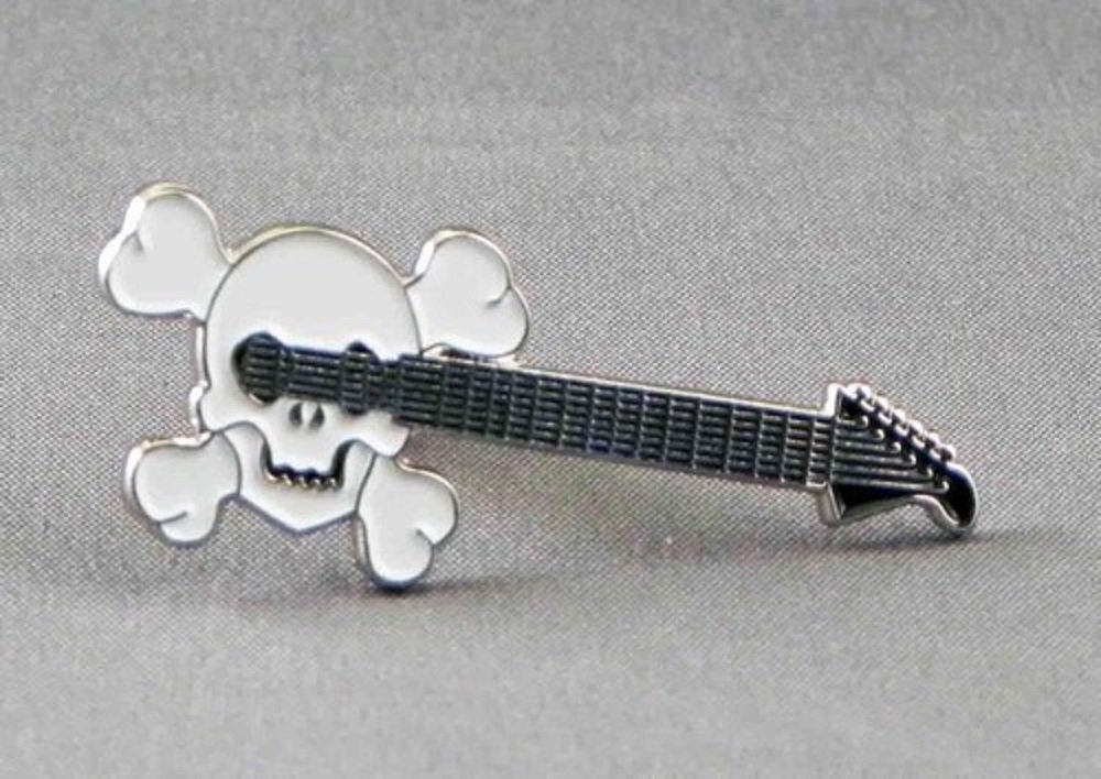 Metal Enamel Pin Badge Rock Music Guitar Skull Bike Goth Emo