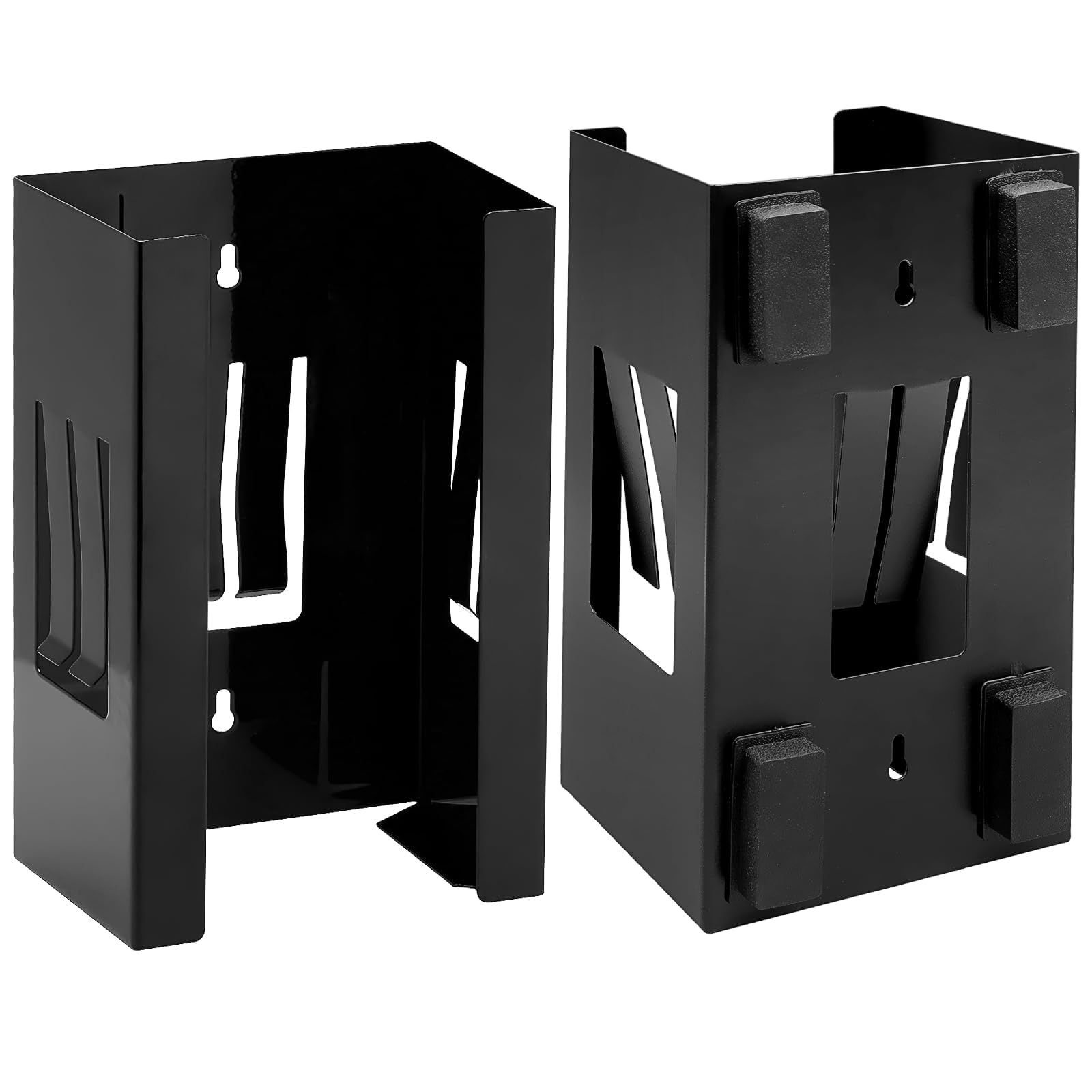 2 dispensadores magnéticos de guantes – Soporte de pared dispensador de pañuelos magnético con imán y agujeros perforados para guantes desechables, toallas de papel para taller, garaje, cocina y