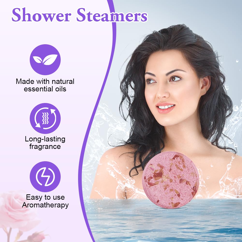 Bombe da Bagno, 12 pcs Set di Sali da Bagno, Shower Bomb Con Oli Essenziali Naturali, Aromaterapia Bombe da Doccia, Profumo Floreale Bath Bomb, Adatto Ragazza Donna Bambini(A)