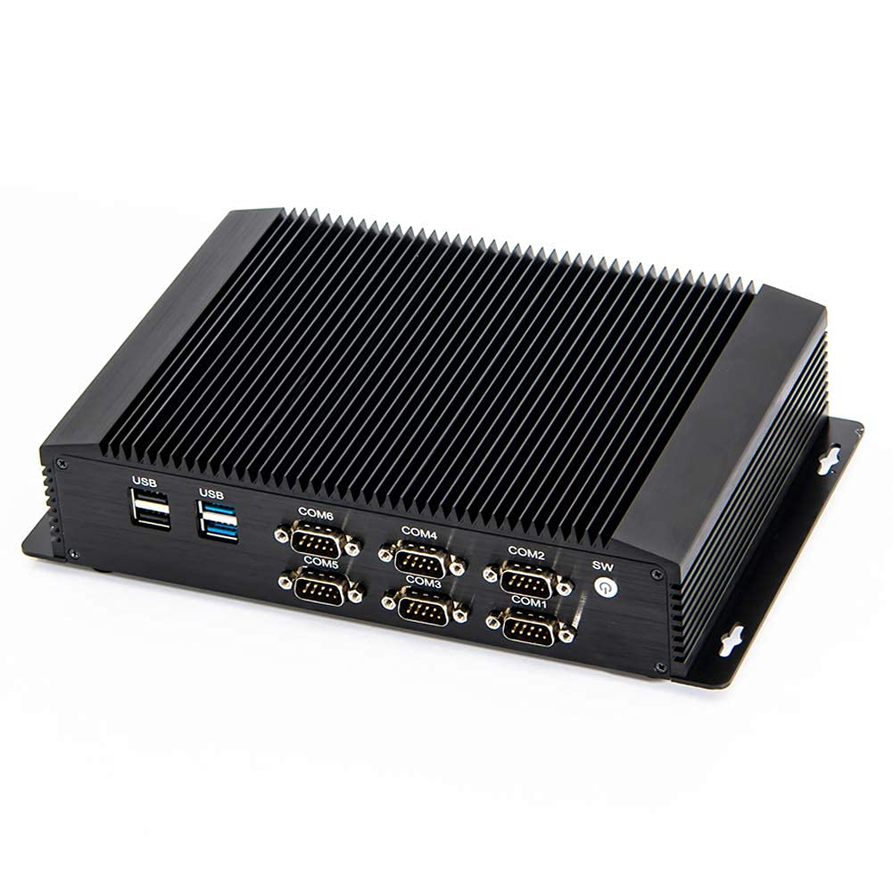 KINGDEL Mini PC compatto i7 CPU con 8 GB di RAM SSD da 256 GB, grafica HD, 6xCOM, 4xUSB 3.0, 4xUSB 2.0, 2xLAN, GPIO, LPT, HD, VGA, Wi-Fi