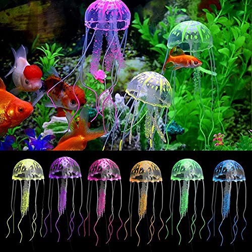 VAYINATOPetzLifeworld Jellyfish Aquarium Decoration Artificial Glowing Effect Fish Tank Ornament
