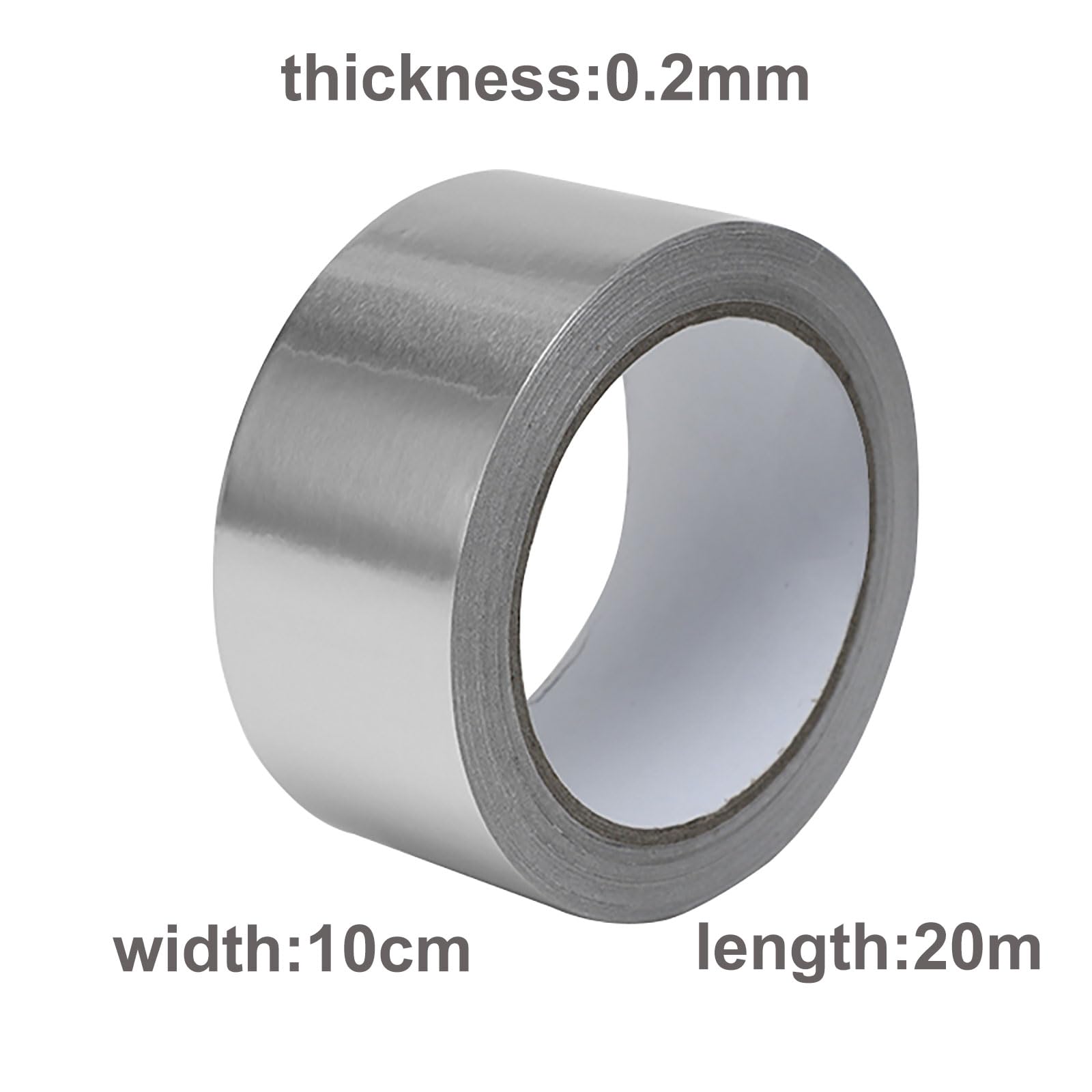 Wytrzymała taśma z folii aluminiowej - długość 20 m, szerokość 5 cm i 10 cm, grubość 0,2 mm(10cmx0.2Mm)