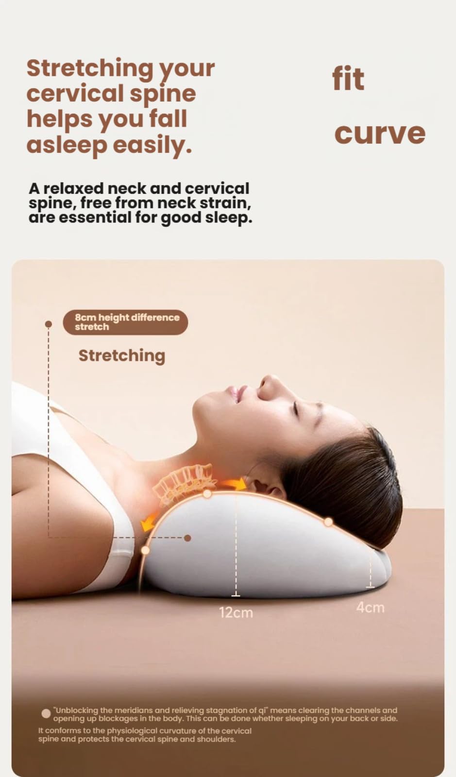Almohada cervical, almohada de apoyo para el cuello, almohada de espuma viscoelástica, almohada ortopédica, almohada ergonómica de contorno, para aliviar el dolor de cuello y dormir mejor