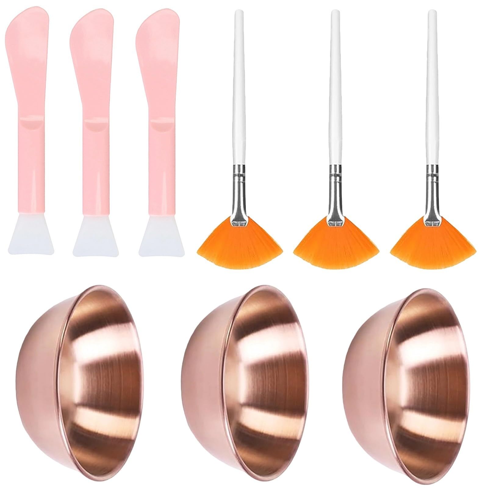 9 Piece Face Set Materials for Long-Lasting Skincare Use Tool rose gold