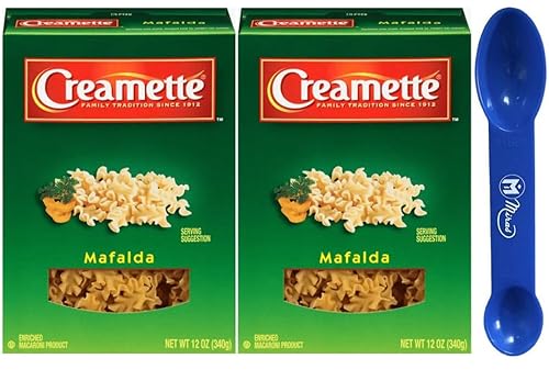 (Paquete de 2) Pasta Creamette Mafalda de 12 onzas (cuchara medidora 2 en 1 de la marca Marca)