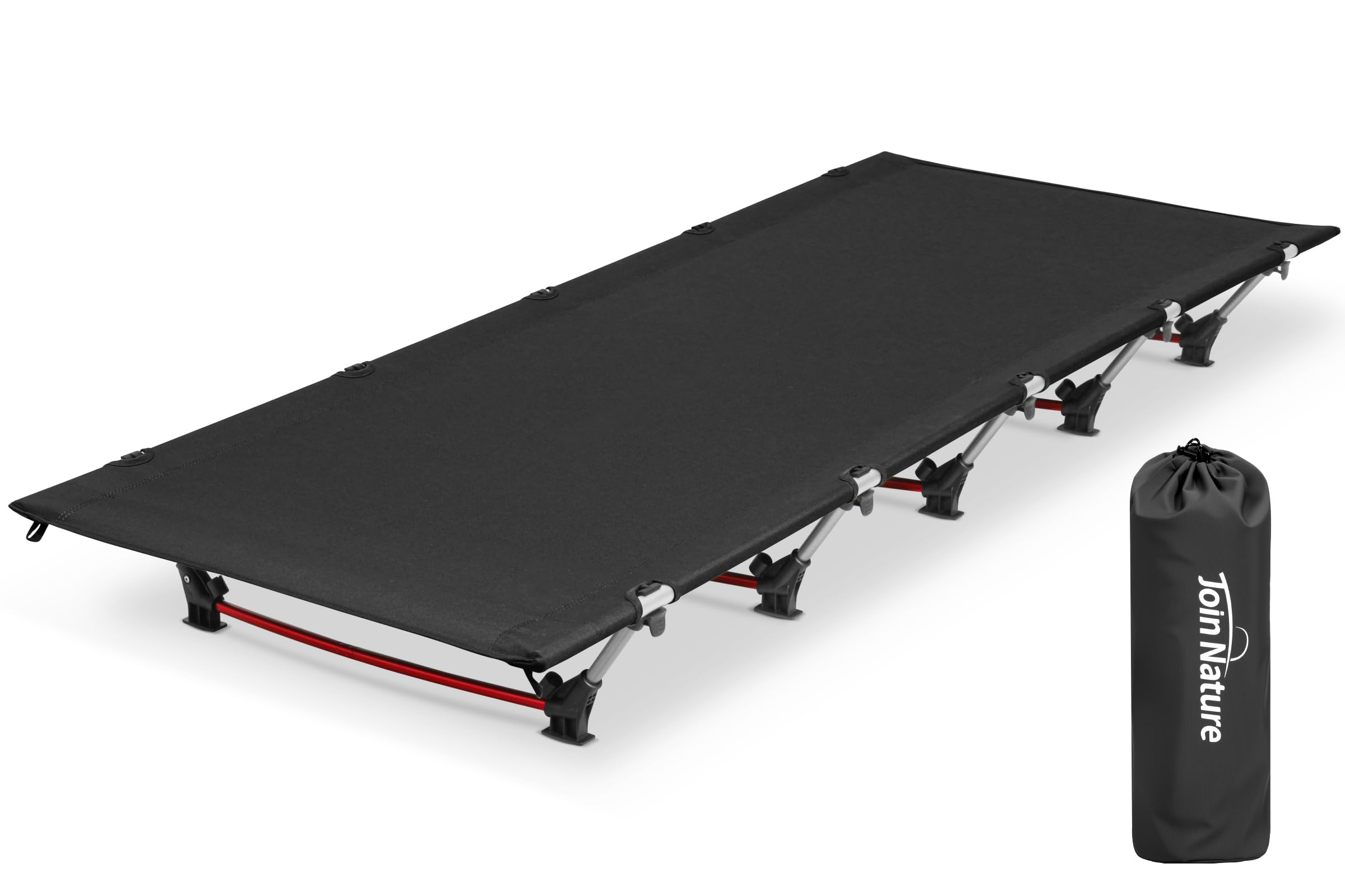 Join Nature Ultraleichtes Campingbett Klappbar Feldbett für Erwachsene – Tragbare Campingliege 150 kg Belastbar für Zelten, Wandern, Outdoor, Büro Mittagspause, Gästebett